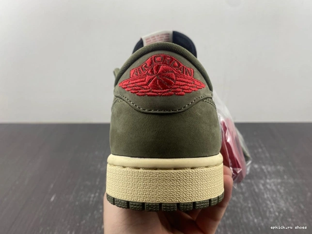 Rep SCOTT 1 X LOW DM7866-002 JORDAN TRAVIS OLIVE' SP 'BLACK OG AIR 0728